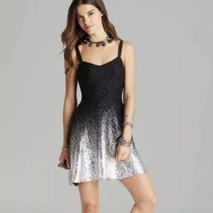 Free People Foil Ombré Dress Black Small